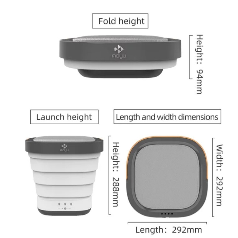 Xiaomi MOYU Mesin Cuci Mini Portable Folding Travel Washing Machine UV - Pink gen 2