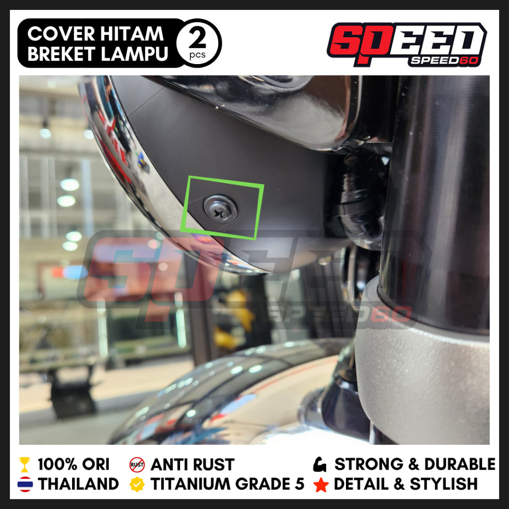 Baut Cover Hitam Lampu Honda Dax ST 125 Monkey 125 Baut Titanium Grade 5 Probolt Thailand King Nut N