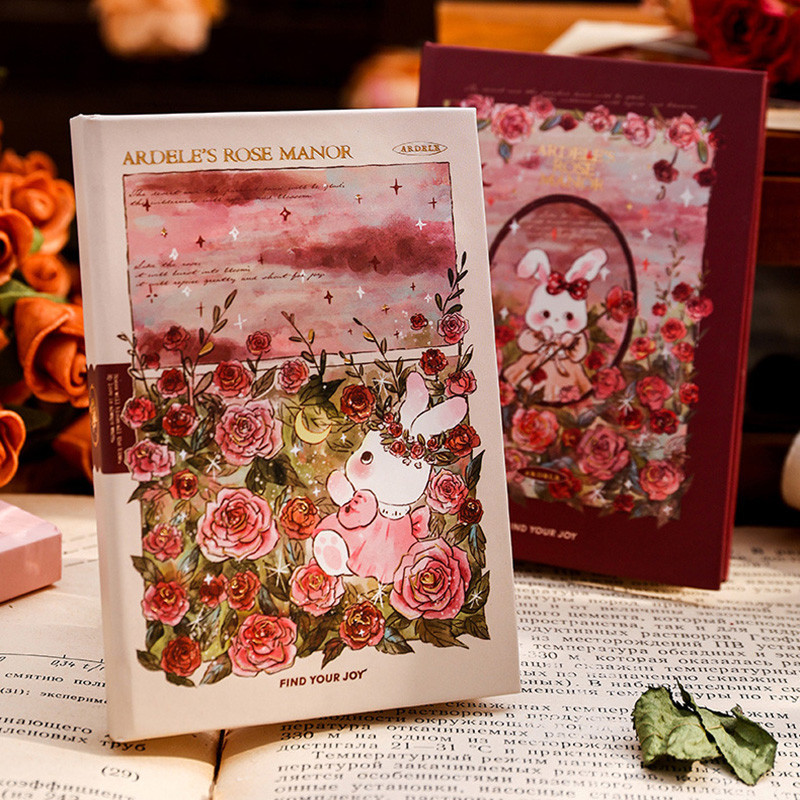 

Mini Notebook Adele's Rose Manor Series Blank Page A7 Cute Pocket Book Beautiful Diary Portable Student Notepad