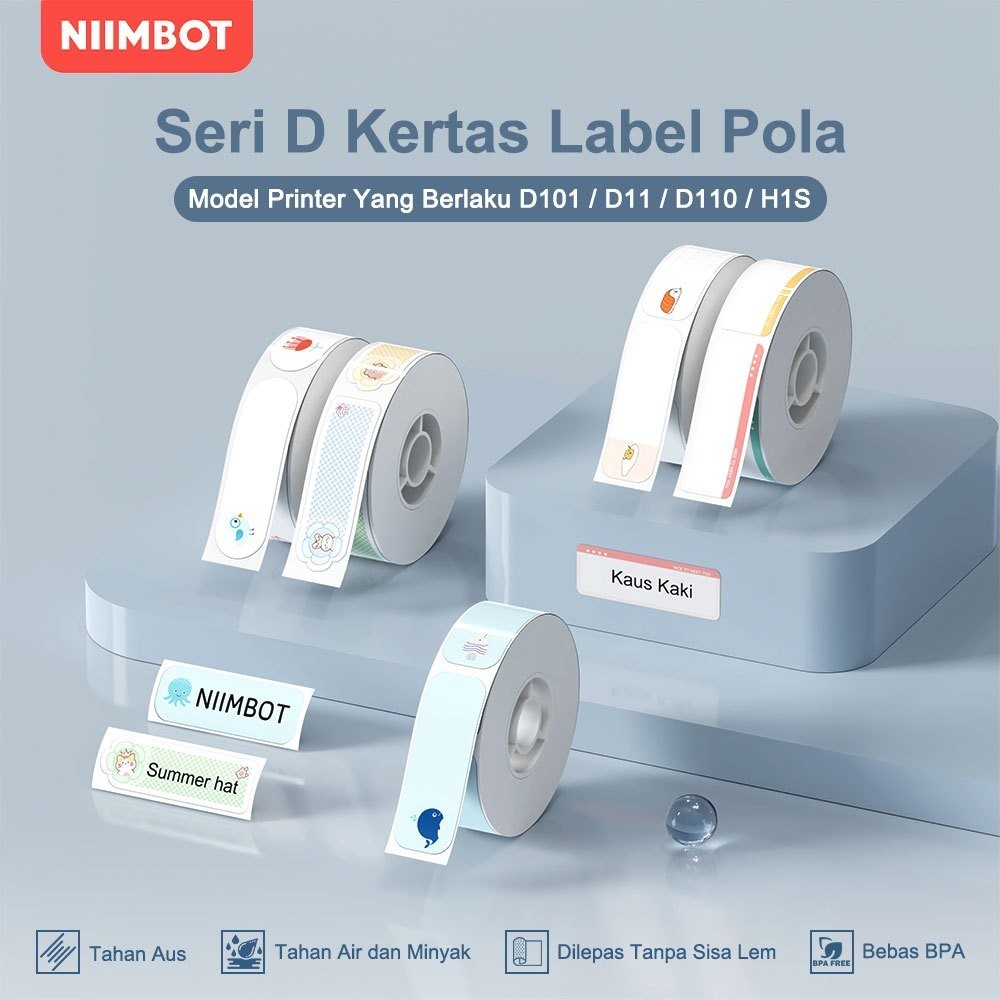 

NIIMBOT D11/ D110 / D101 Kertas Label Lucu Nama Kartun Hewan Lucu Pola Tahan Air Kertas Catatan