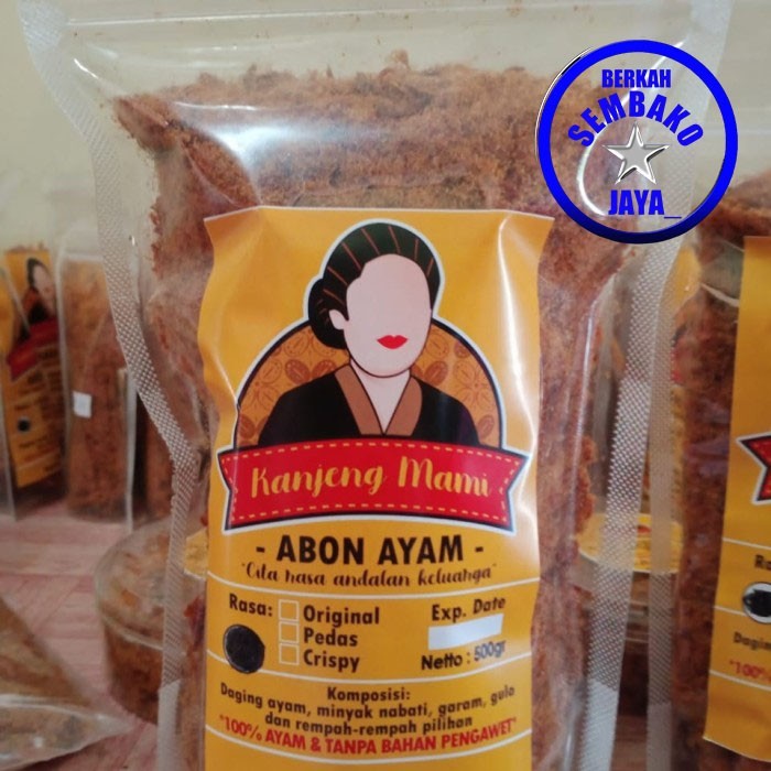 

Abon Ayam Kanjeng Mami 1000gr / abon ayam Original/ pedas/ Crispy 1 kg - 500gr, original