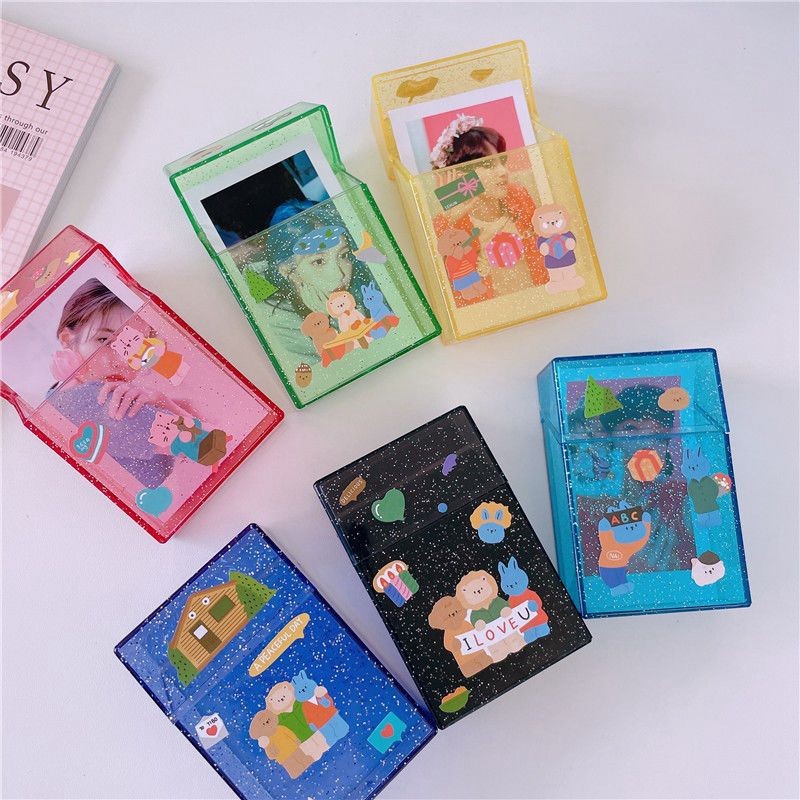 

Colorful Plastic Storage Box Kpop Photocard Storage Box Idol Card Storage Box Organizer Box Small Card Collection Organizer Case