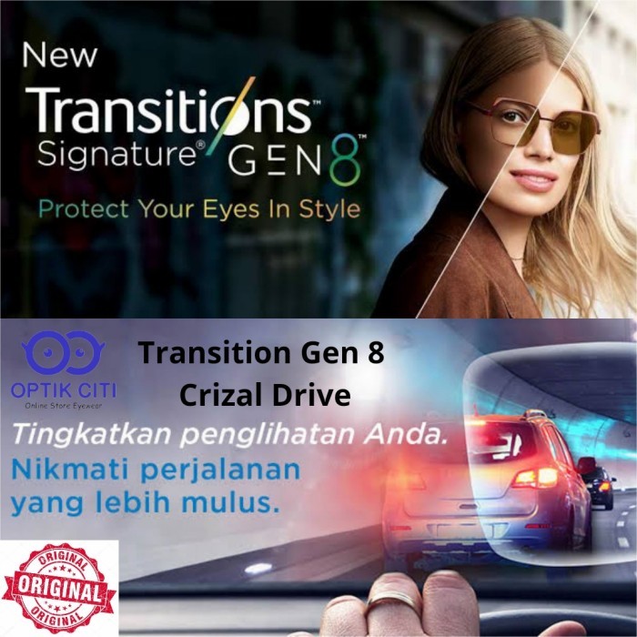 Lensa Photochromic Night Drive - Crizal Drive Transition Gen 8 Essilor