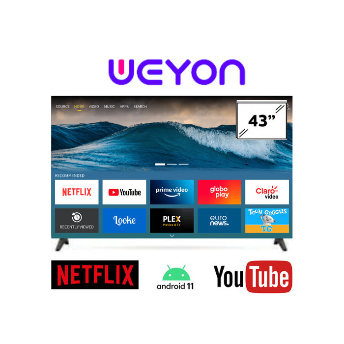 [Packing Kayu] Smart TV Digital 43 inch Full HD Android 11 Weyon TV - 24 analog