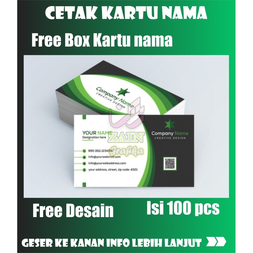 

Cetak Kartu Nama 1 Sisi Usaha Kartu Nama Identitas Kartu Nama Jualan zain grafika