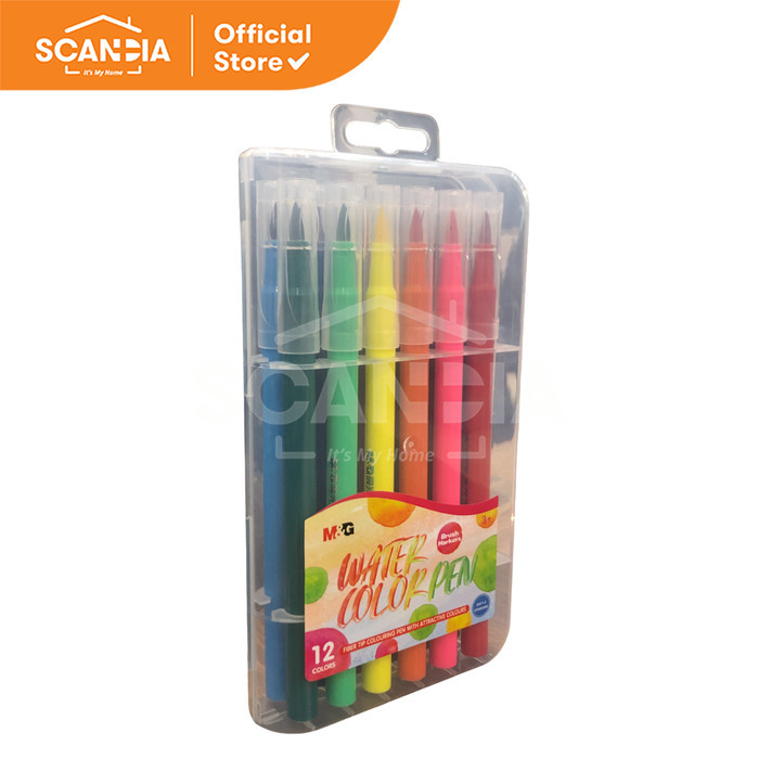 

SCANDIA Spidol Soft Brush Water Color Pen Washable 12Colors (ACP901CC)