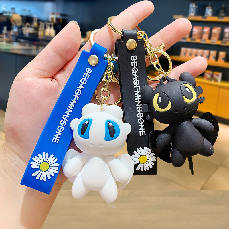 Anime Character 3D Toothless Dragon Keychain Pendant Couple Cartoon Backpack Pendant Men and Women G