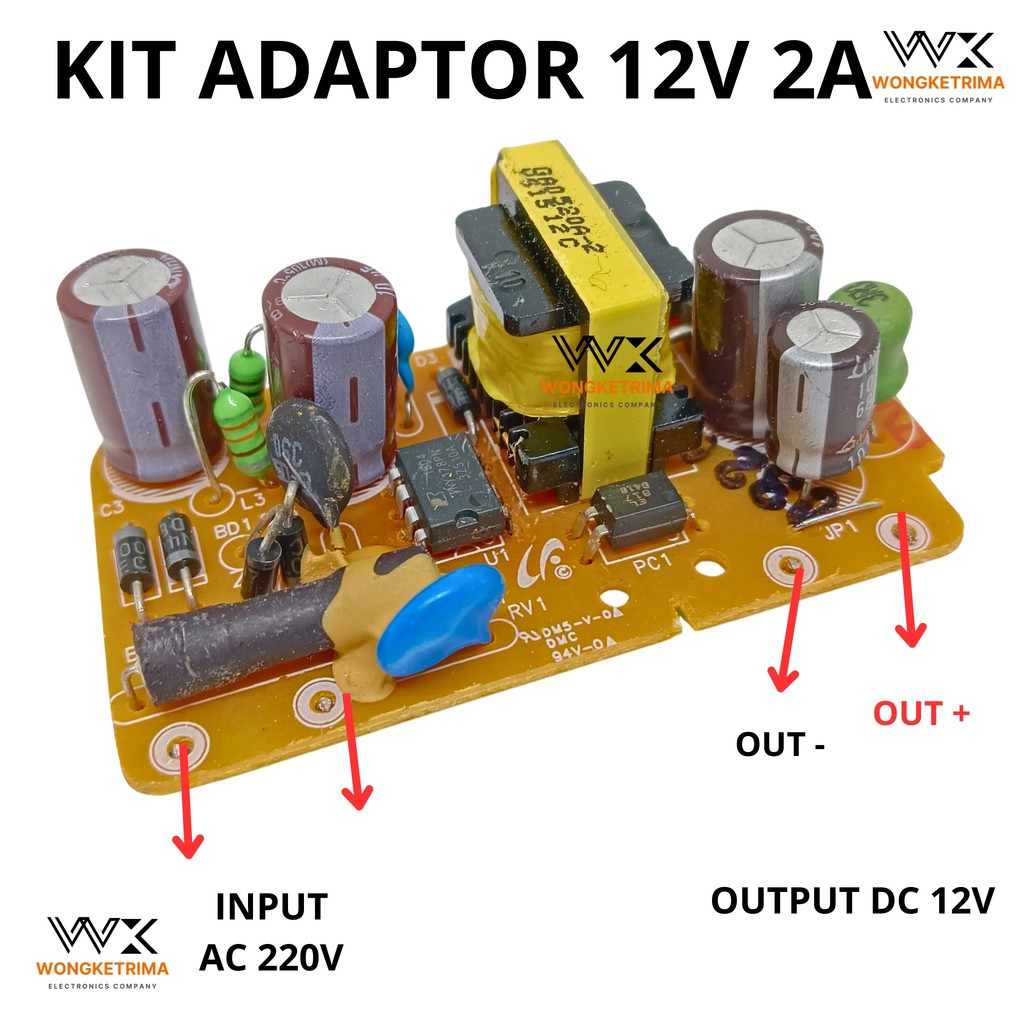 KIT ADAPTOR 12VOLT 2AMPER POWER SUPPLY 12V 2A SMPS 12 VOLT 2 AMPER