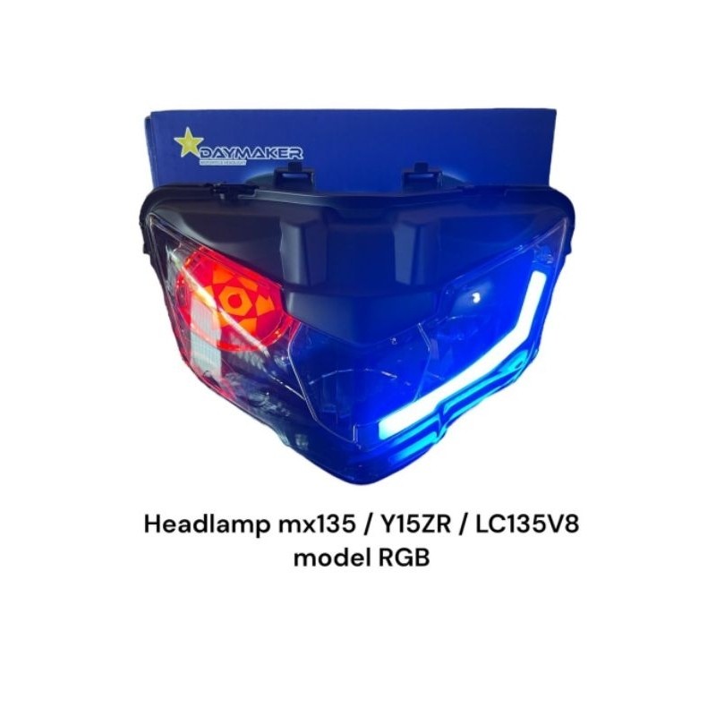 lampu depan mx new 135 v8 2022 mx king 150 rgb daymaker / headlamp y15zr v2 lc135 v8 2022 / refletor