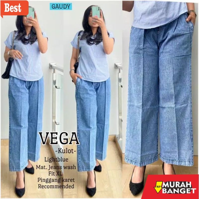 celana kulot wanita terbaru VEGA KULOT by Gaudy | Kulot Jeans wash