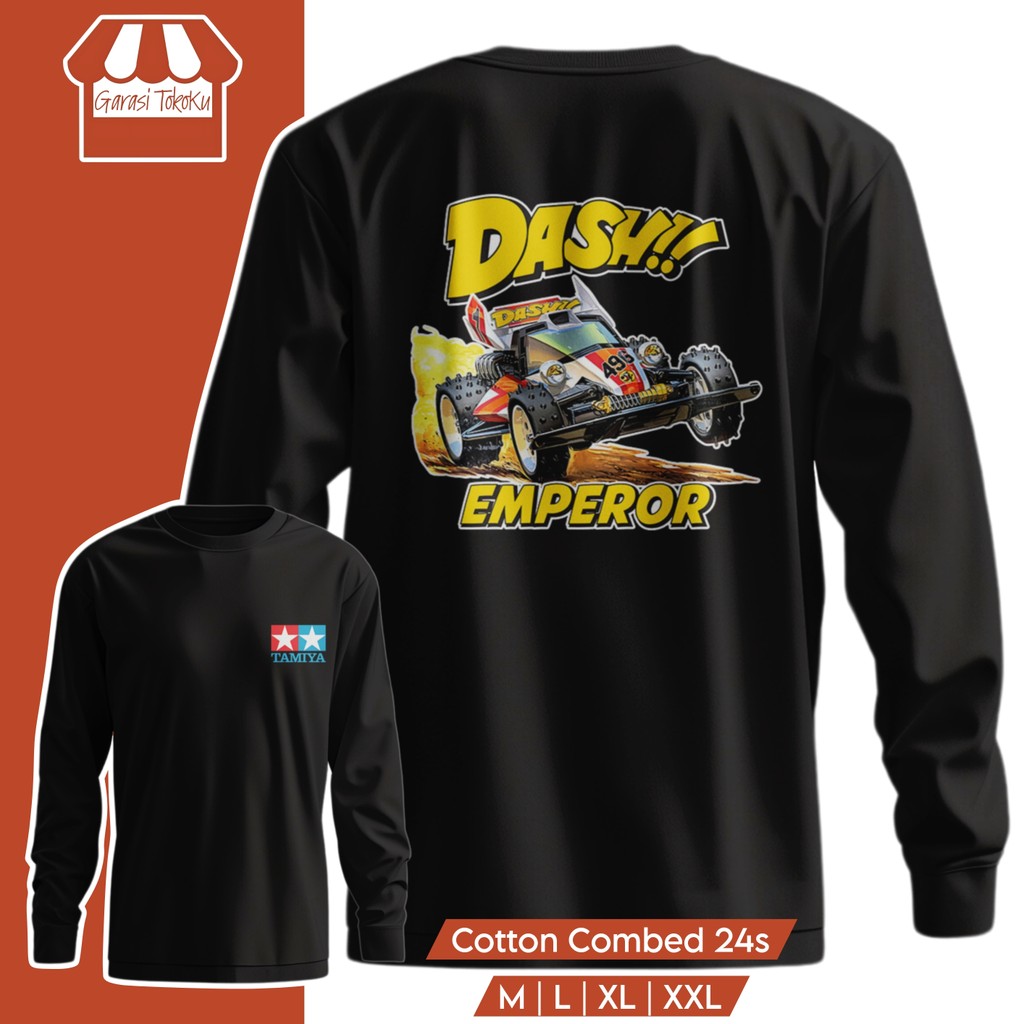 garasi tokoku long sleeve tshirt Kaos Tamiya logo mini 4wd baju dash emperor