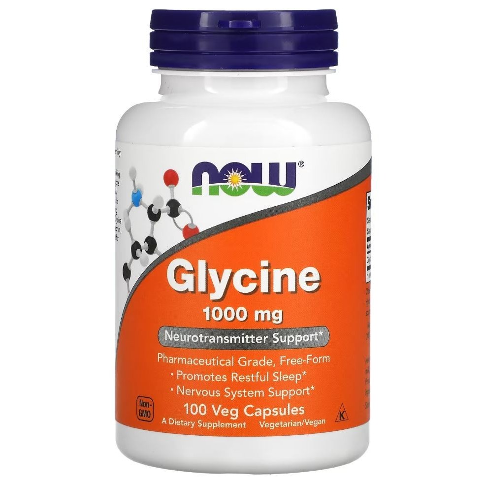 Glycine NOW Foods 1000 mg 100 Veg Capsules amino acids USA