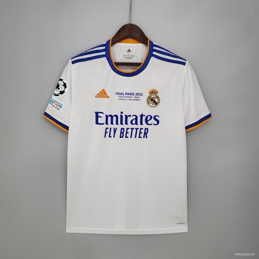 JERSEY BOLA MADRID HOME 2021 2022 + FULL PATCH MDT FINAL PARIS BAJU BOLA JERSEY AS