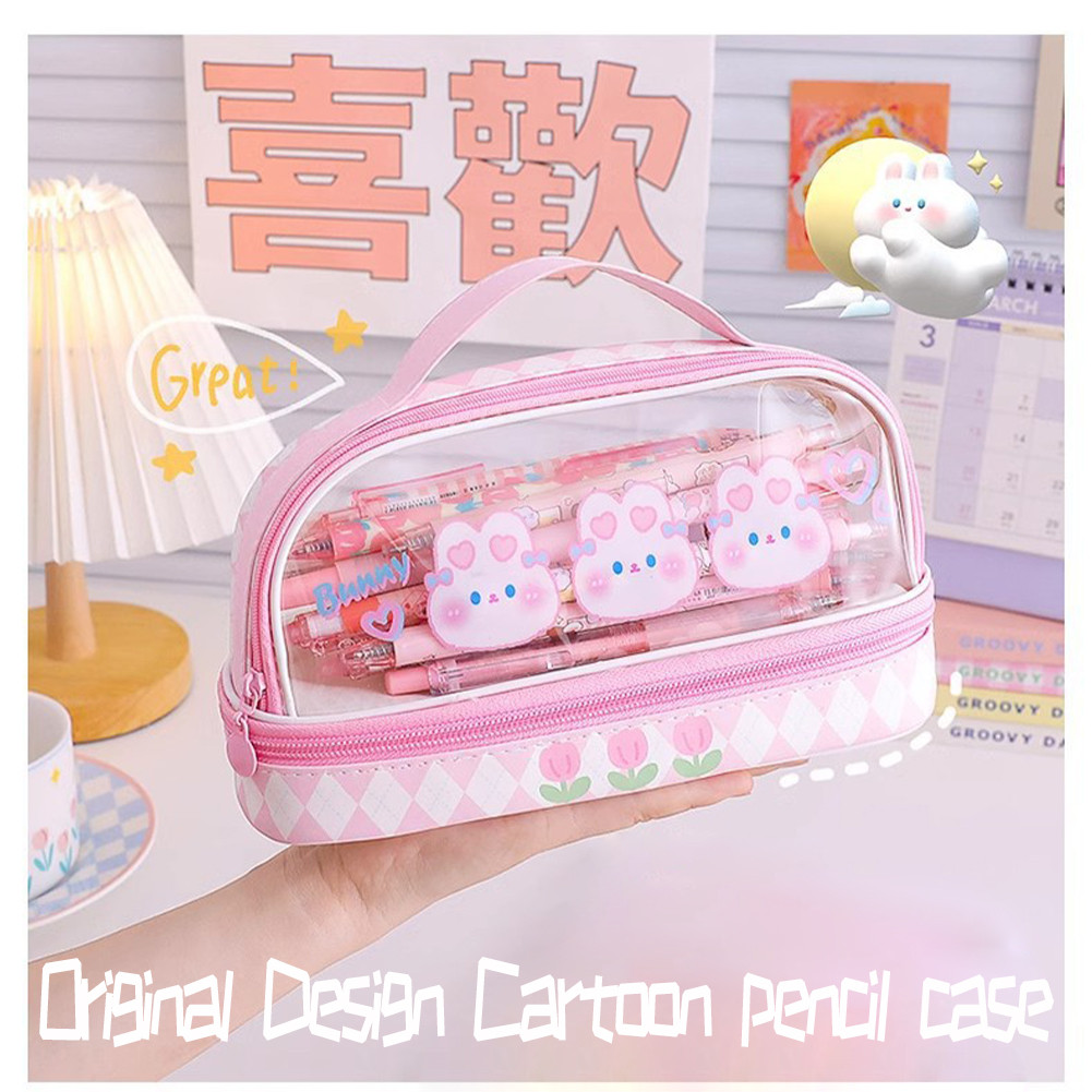 

Kotak Pensil Anak Korea Pen Bag Stationery Box untuk Mahasiswa SMA Junior Transparan PVC Tas Pensil Lucu
