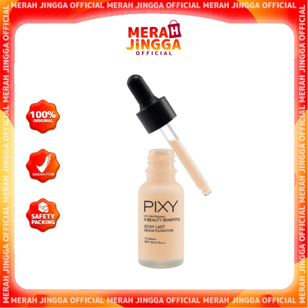 Pixy Uv Whitening Stay Last Serum Foundation  | Merah Jingga Official