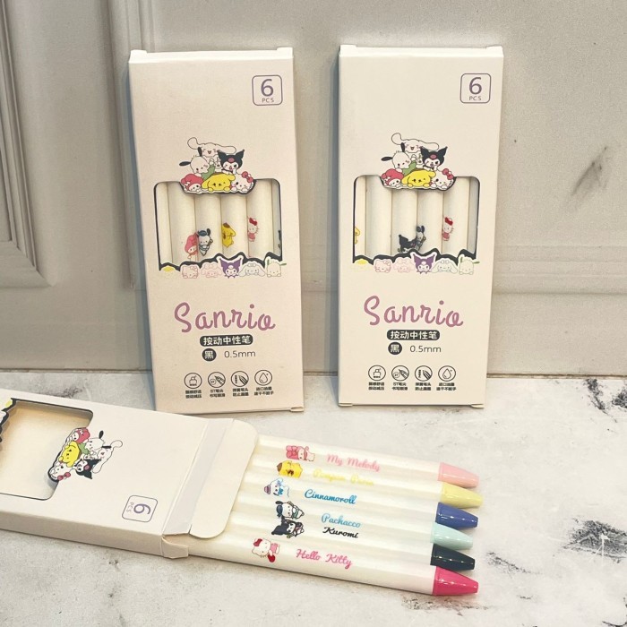 

Pulpen Pena Bolpen Cetek Mekanik Sanrio 1 Set isi 6 PCS Super Lucu Unik Best Quality Tinta Hitam Lengkap Kualitas Premium CUTE Imut Stationary Fancy