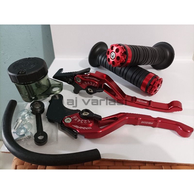 paket handle rem cnc+grip jalu+tabung minyak rem big smoke satria fu