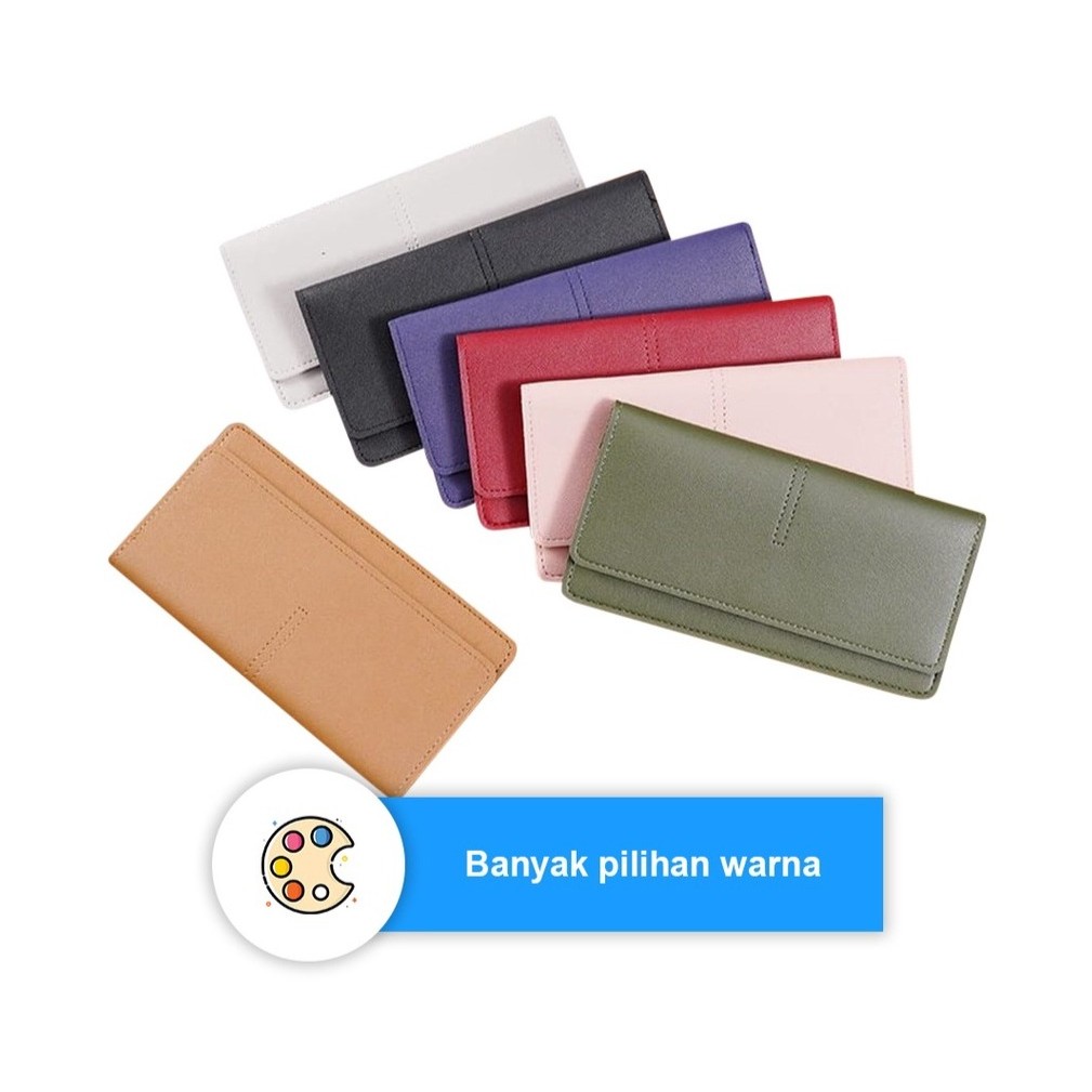 Dompet Fashion wanita/ Dompet Lipat Panjang Wanita/ Dompet panjang design slim/ Dompet panjang polos