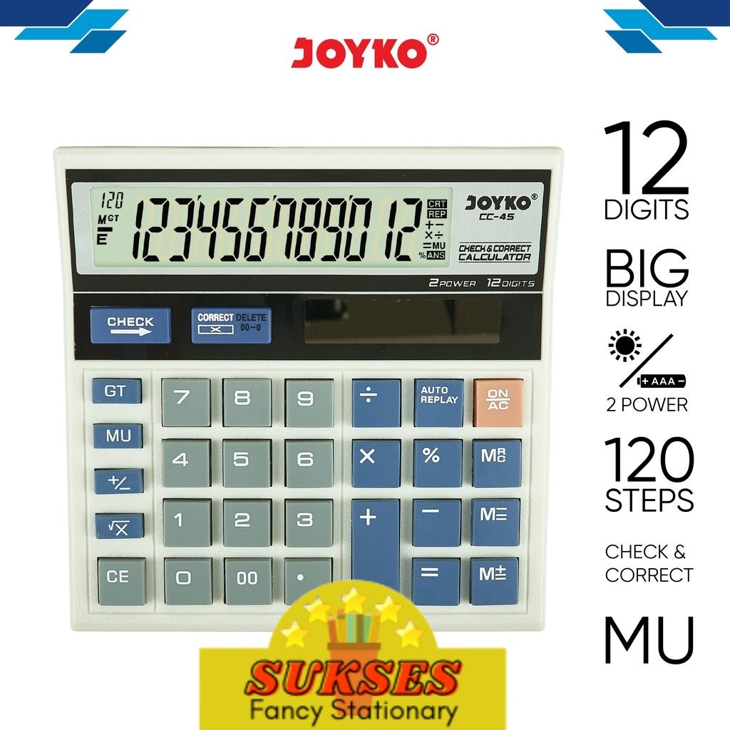 

Calculator Kalkulator Joyko CC-45 12 Digits Check Correct