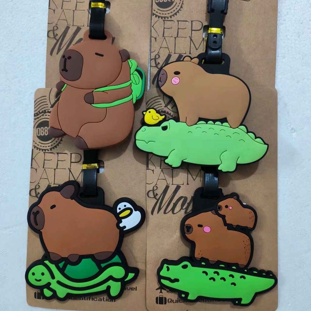 

Travel Accessories Luggage Tag Cartoon Capybara PVC Suitcase ID Addres Holder Baggage Boarding Tags Portable Label