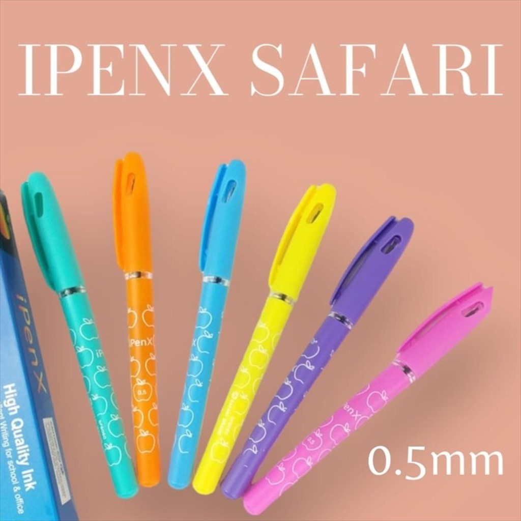 

(SF6060 12pcs) Bolpen Ballpoint Pulpen Ipen X IpenX Gel Pen Apple Apel 0.5mm