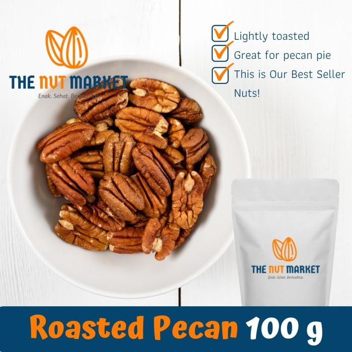 

Best Seller Roasted Pecan Nuts 100 gram, Kacang Pecan Kupas Oven, AUSTRALIA