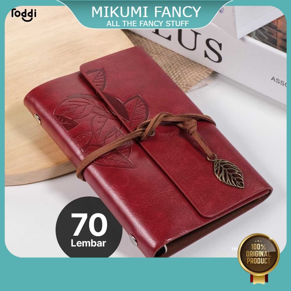 

FANCY Toddi PHANTACI Buku Catatan Binder Kulit Retro Leaf Kertas B7 - BSD666