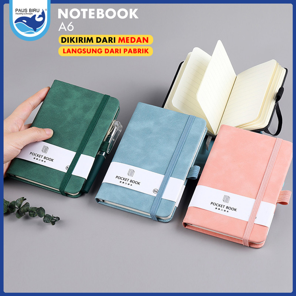 

Paus Biru-Aimilo Notebook A6 Pocket Book Buku Catatan Diary Kecil Pertemuan Scrapbook Mini 96 Lembar
