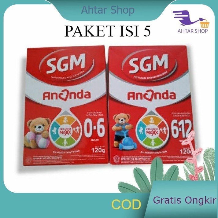 Sgm Ananda 0 6 Sampai 12 Bulan 120gr Paket 5 Pcs Susu Formula Pertumbuhan Bayi