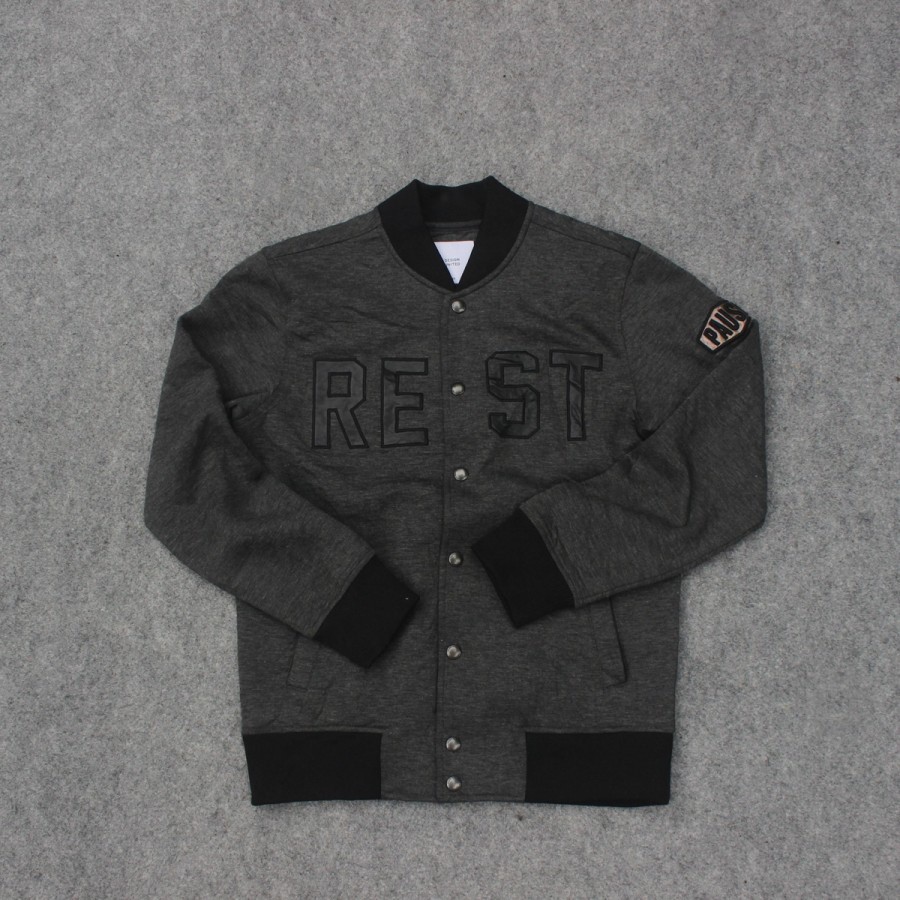 Jaket Varsity Design United Dark Grey Second Original