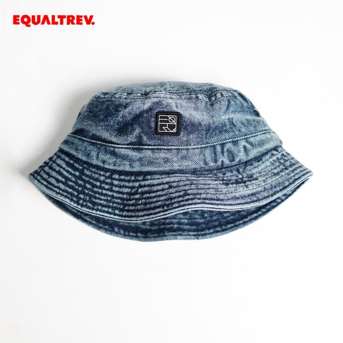 Equaltrev - Bramblin - Topi Rimba Biru Denim Premium Cowok - Blue Bucket Hat Pria - Aksesoris
