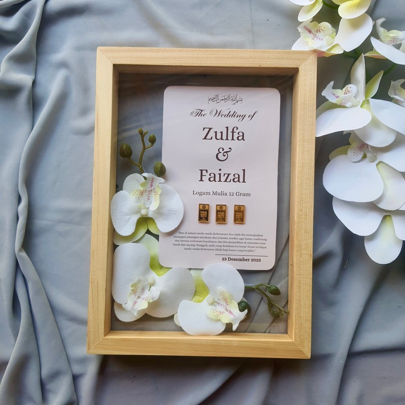 MAHAR UANG MURAH Bingkai Mahar Akrilik Anggrek / Frame Mahar Transparan / Mahar Pernikahan