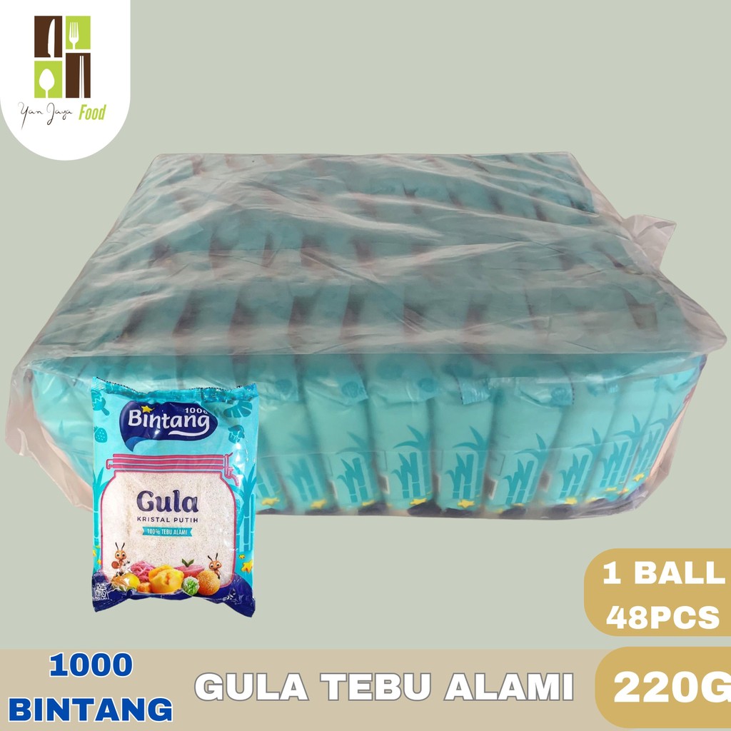 

Gula 1000 Bintang 220GR / 1BALL / 1 BALL ISI 48 PCS / Gula Tebu Alami / Gula Kristal Putiih