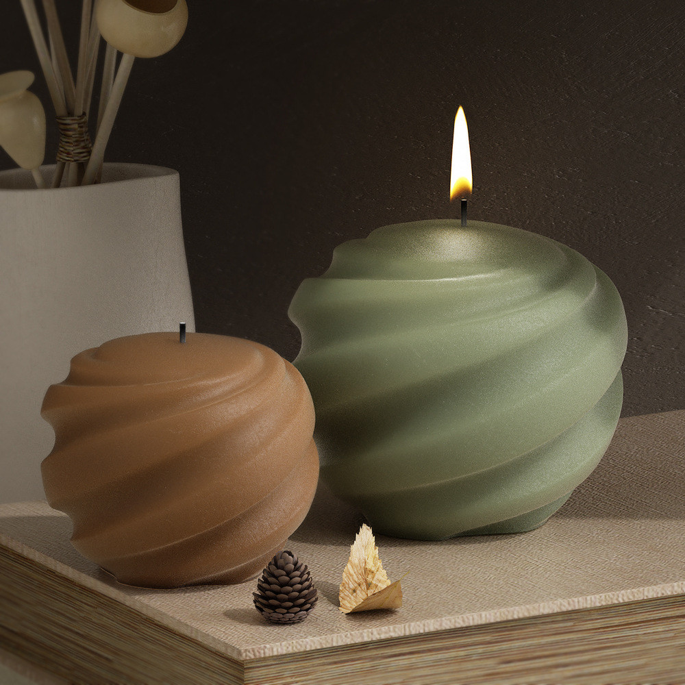 

Rotating Ball Candle Silicone Mold Spiral Carved Aromatherapy Candle Mold DIY Handmade 3D Plaster Resin Gypsum Home Decoration