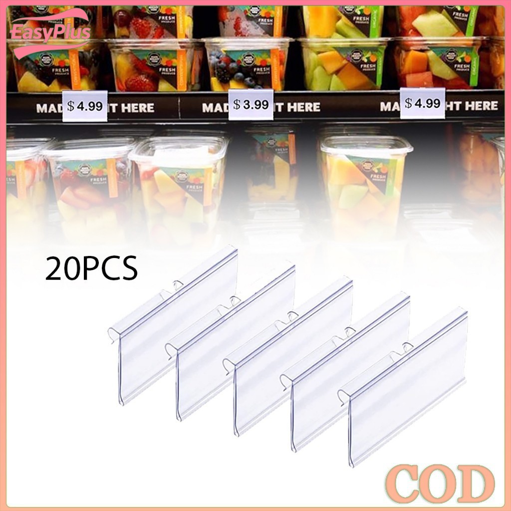 

​​20Pcs PVC Minimarket Price Tag /Label Holder/Pemegang Label Harga/Tempat Label Toko/Retail Tag Holder-Easyplus