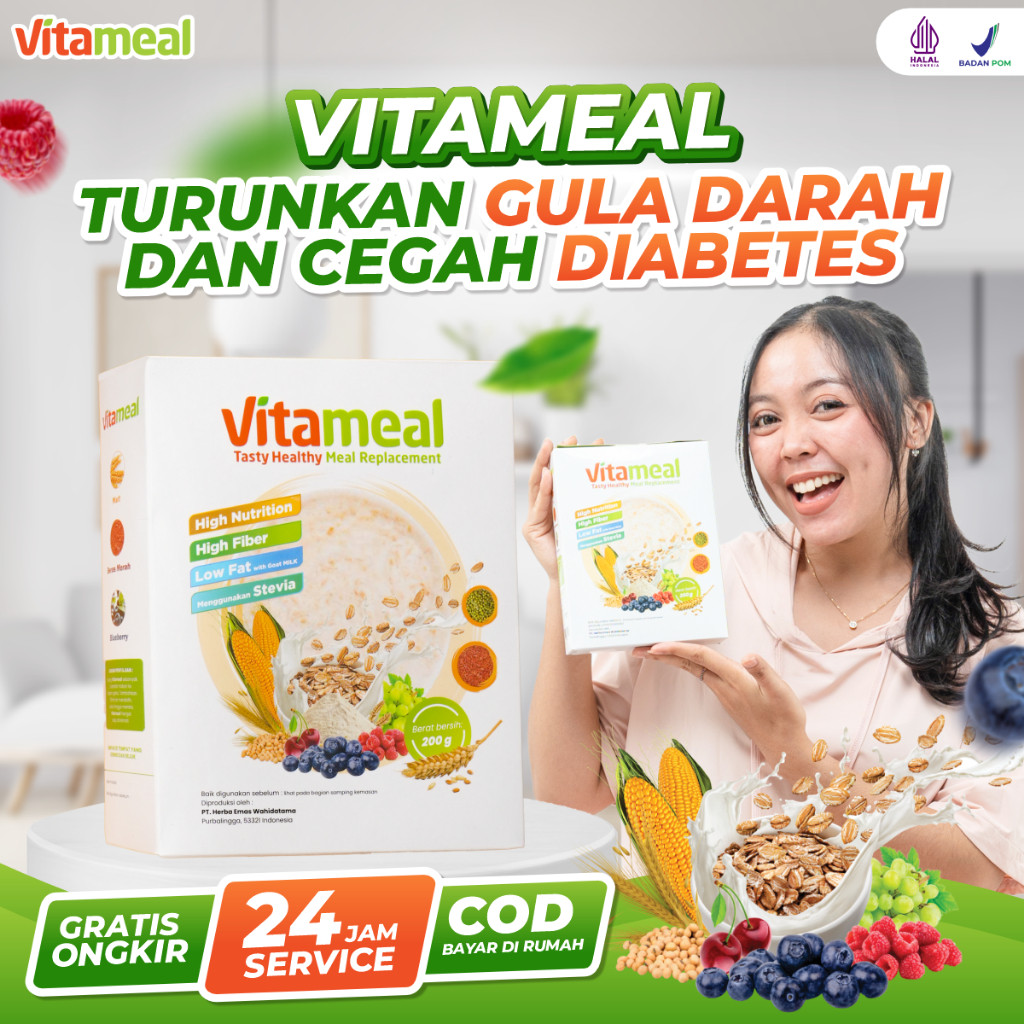 

New VITAMEAL Sereal 1 Box 200g Sehat Multigrain Pengganti Nasi Bantu Turunkan Gula Darah Menjaga Kadar Gula Cegah Diabetes dan Kolesterol Tanpa Efek Samping Vitamil Mengontrol Gula Darah VitamalePremium