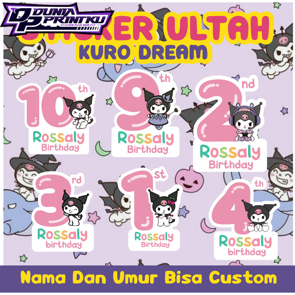 

Sticker Ulang Tahun Anak - Sticker Bento Birthday Souvenir [KURO DREAM]