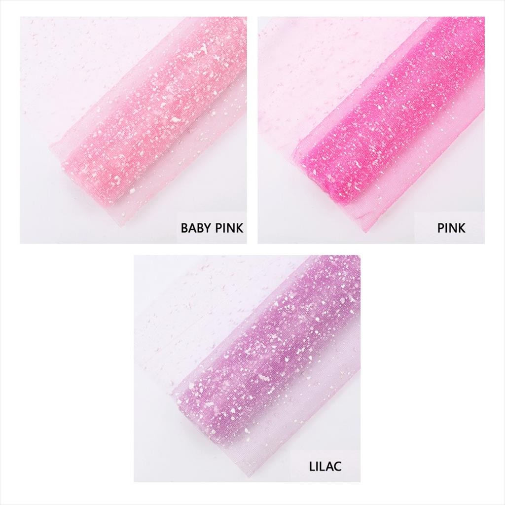

[50 x 370 CM] Snow Design Flower Wrapping Mesh / Polynet Jaring Salju