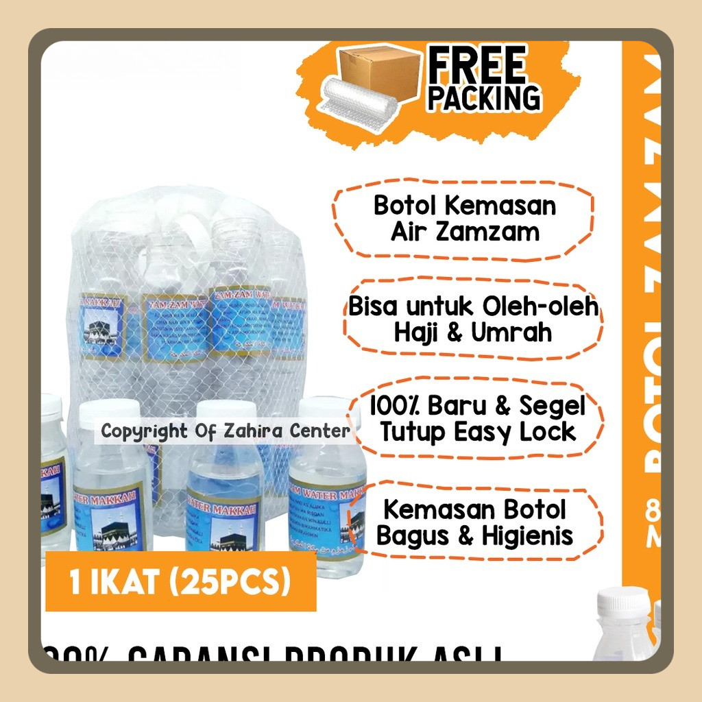 

1 IKAT (25 PCS) Botol Kosong Untuk Air Zam zam 80ml Bersih Higienis Untuk Oleh oleh Haji Umroh Arab