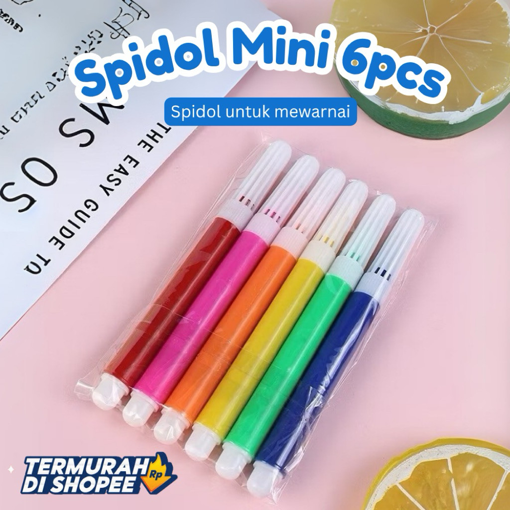 

Spidol Pensil Warna 6 Pcs Mini/DIY Spidol Mini Set 6 Warna Traveling Mewarnai Alat Warnai / Spidol Warna