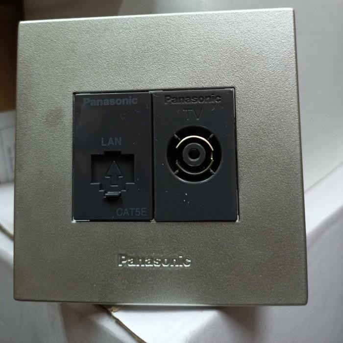 Outlet Data Cat 5 + Outlet TV Grey Panasonic