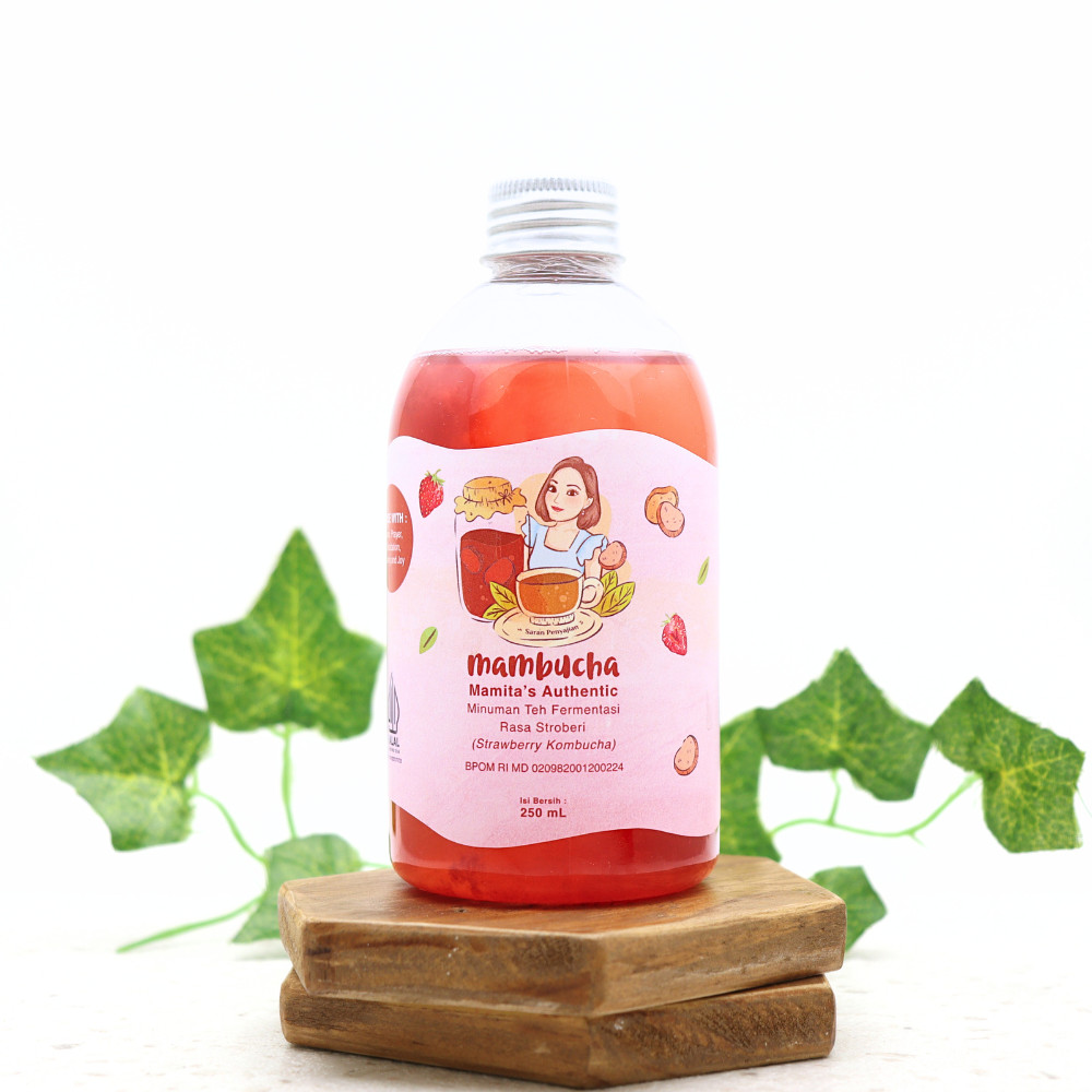 

250ml Fruity Strawberry Kombucha Teh Fermentasi - Mambucha