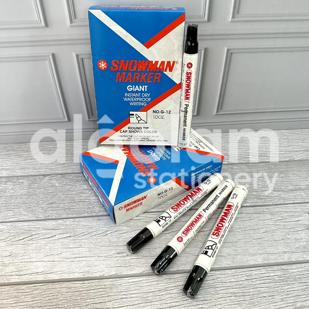 

SELUSIN ( 12 PCS ) Spidol Permanen Snowman lengkap