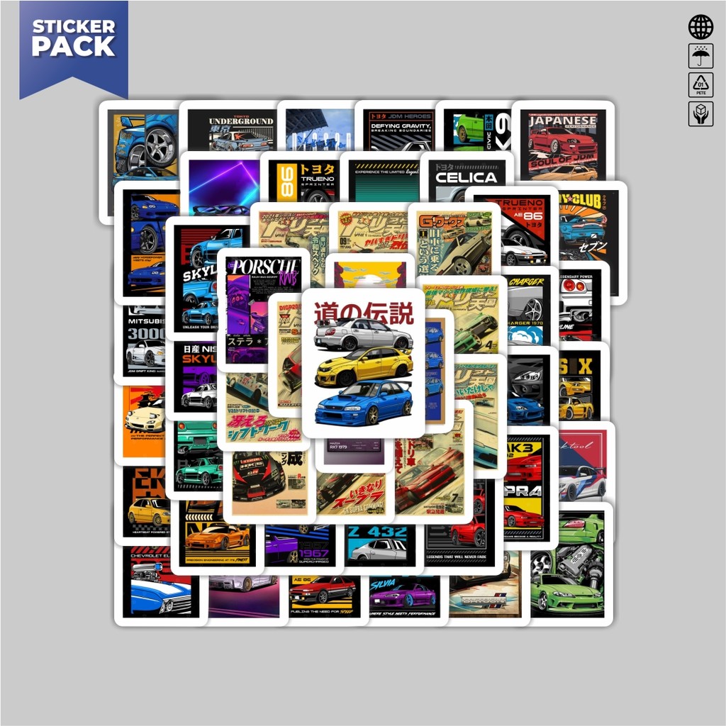 

[100PCS]Stiker Pack Stiker Super Street Racer JDM Car Aesthetic Vinyl Anti Air Dekorasi Sticker Laptop Buku Journal Koper Helm Casing HP Gitar Helm Skateboard