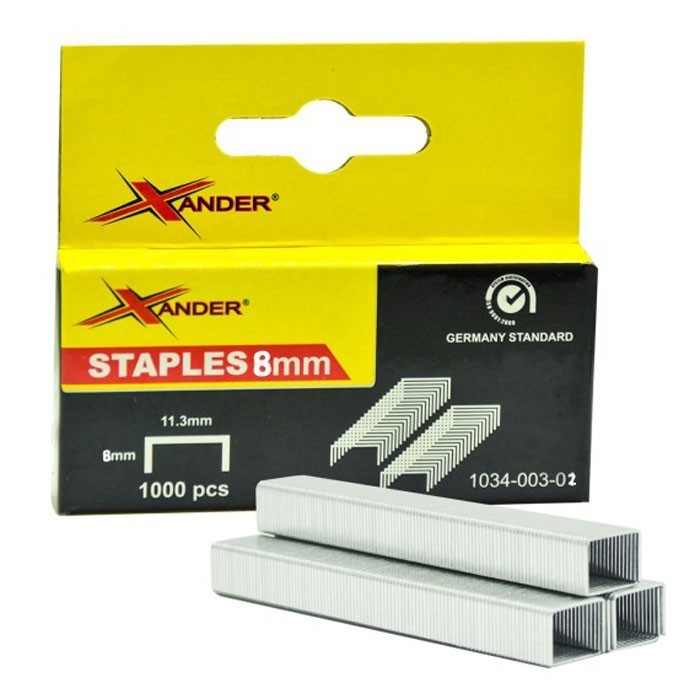 

Xander Isi Staples Stapler Gun 8mm Refill Tembak Jok 4 - 14 mm 1000 pcs Promo