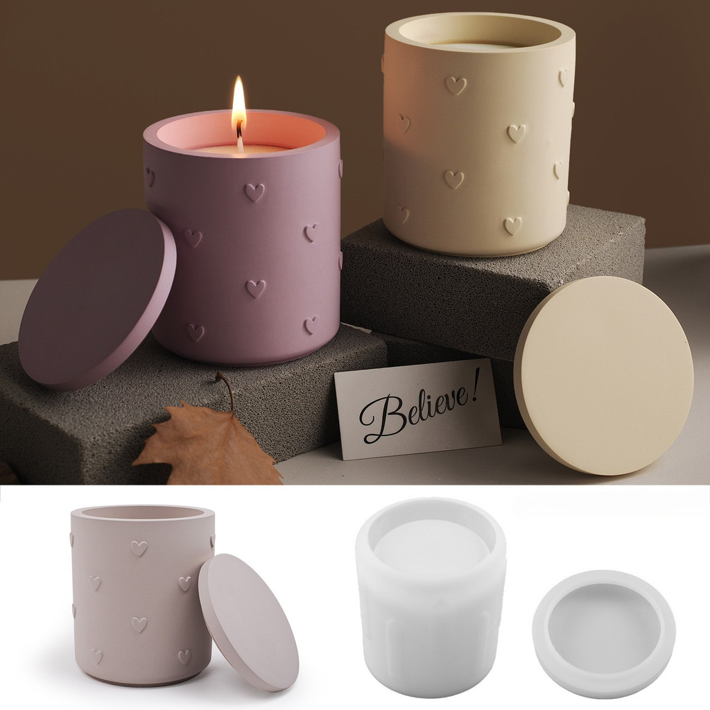 

Scented Candle Cup Production Mold DIY Handmade Gypsum Cement Multi-love Floral Gypsum Storage Tank Mirror Silicone Mould