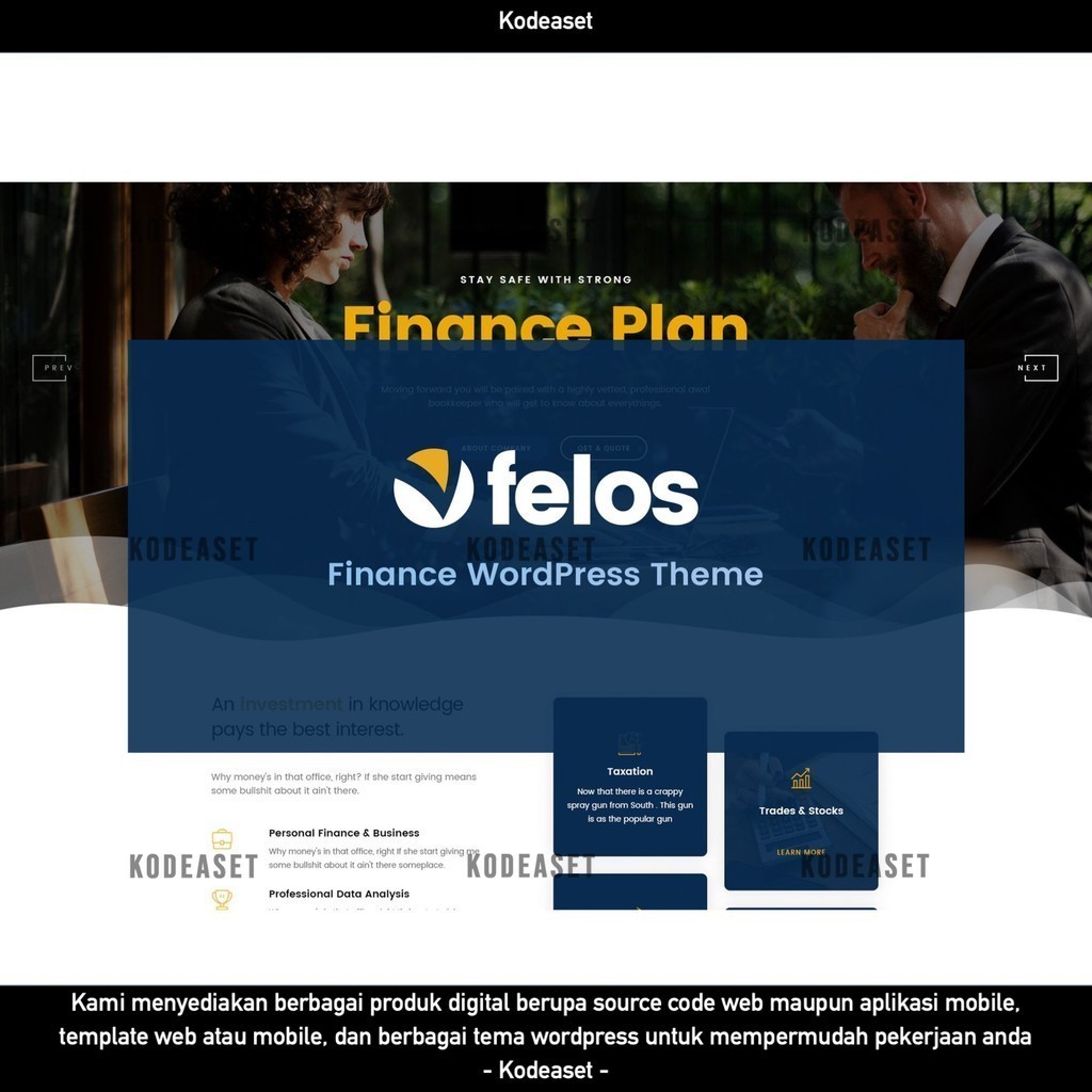 WORDPRESS THEME FELOS - FINANCE   D5964 TEMA TEMPLATE WEB BY KODEASET LISENSI ORIGINAL