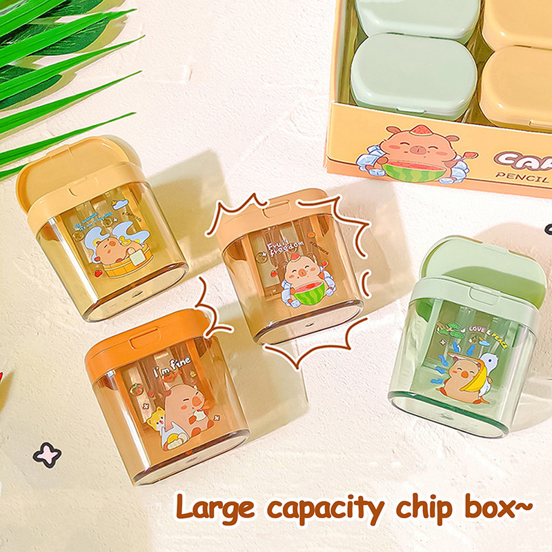 

Cartoon Capybara Pencil Sharpener Portable Double Hole Student Cute Pencil Sharpeners Mini Pencil Sharpener for Kids