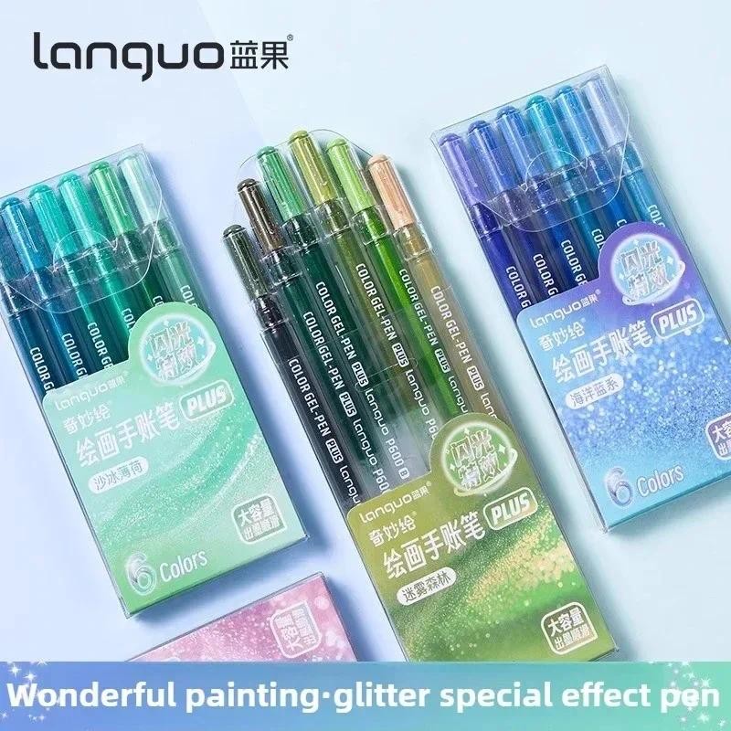 

LANGUO 4/158 Colors Glitter Effects Gel Pens 1.0mm Large Capacity Writing Pens Painting Art Stationery Sool Supplies