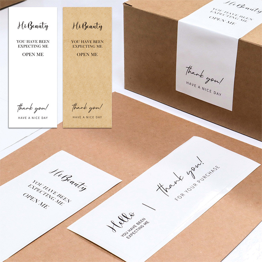 

50 Stickers/package white simple thank you sticker gift box sealing sticker packaging decoration self-adhesive label